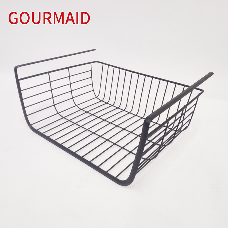 2020 Good Quality White Steel Dish Drying Drainer - Kitchen Pantry Black Wire Under Shelf Basket – Light Houseware