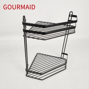 Two Tier Black Corner Shower Caddy