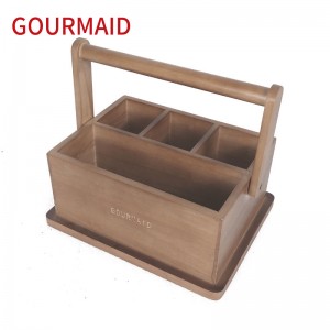 wooden cutlery storage caddy