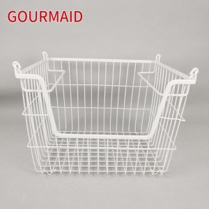Kitchen White Stackable Wire Bins