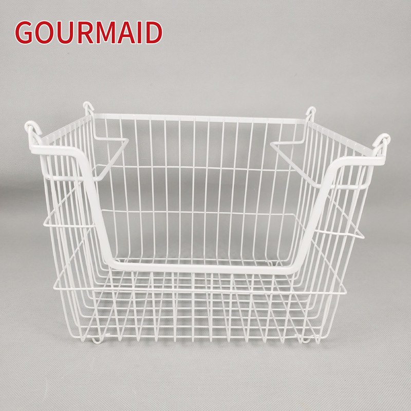 Super Lowest Price White Coated Dish Drying Rack - Kitchen White Stackable Wire Bins – Light Houseware