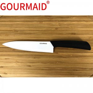 white ceramic chef knife with ABS handle