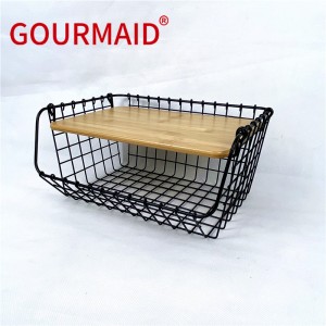 Weathered Rectangular Wire Basket