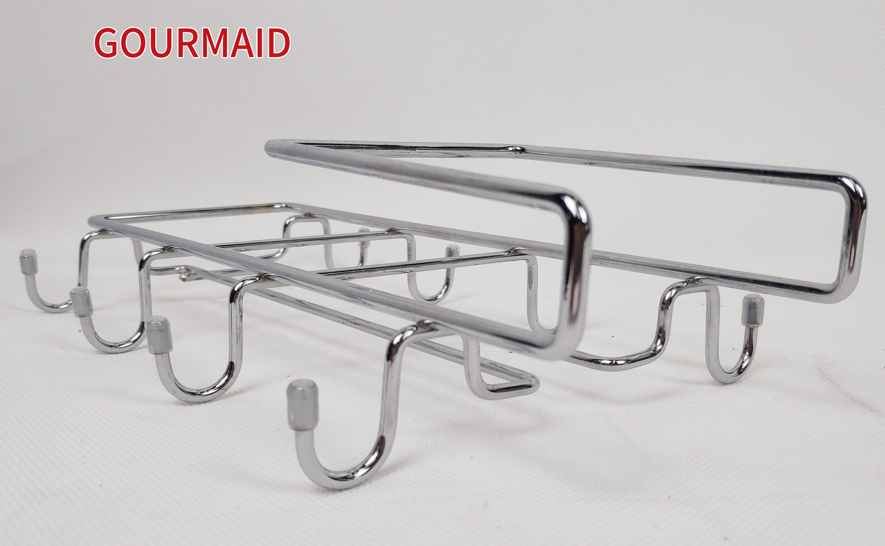 OEM Customized 2 Tier Wire Kitchen Shelf Organizer - Chrome Under Cabinet Holder And Mug Rack – Light Houseware