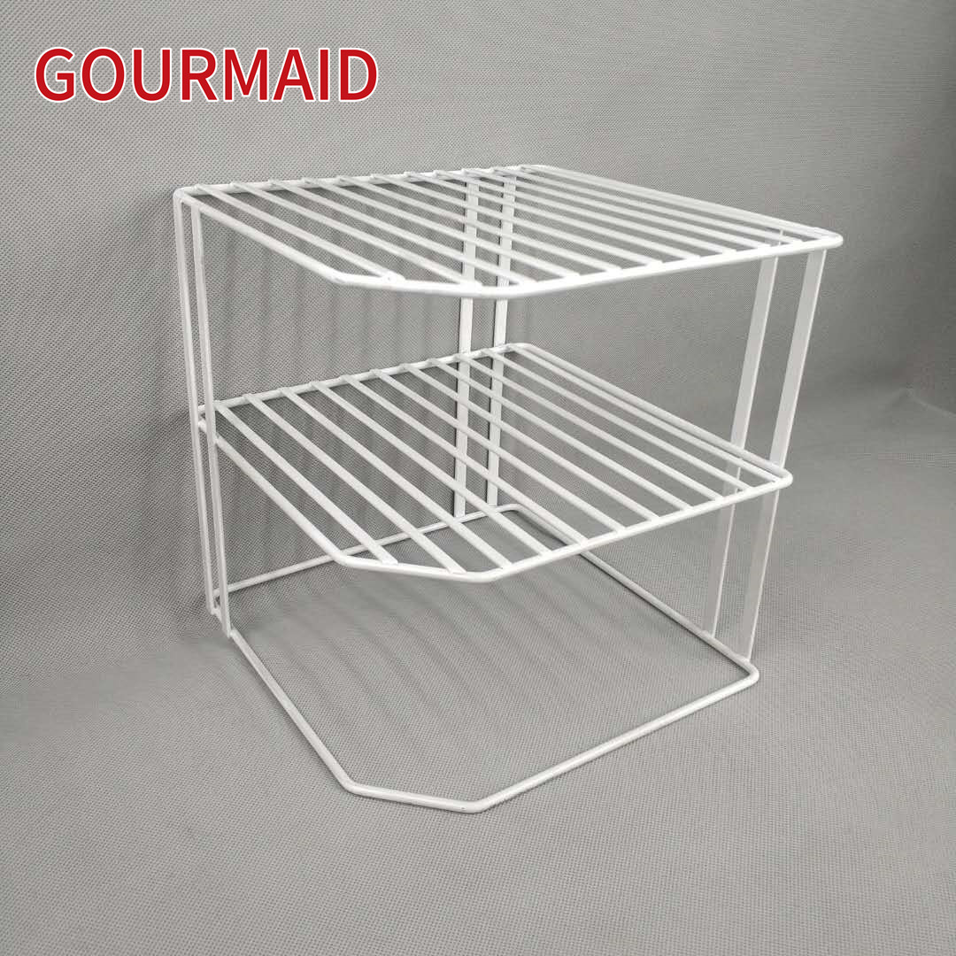 OEM/ODM Factory Metal Wire Kitchen Storage Organizer - 2 Tier Iron Corner Shelf Cabinet – Light Houseware