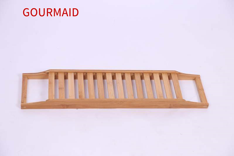 New Fashion Design for Shower Storage Suction - Bamboo Expandable Bathtub Rack – Light Houseware