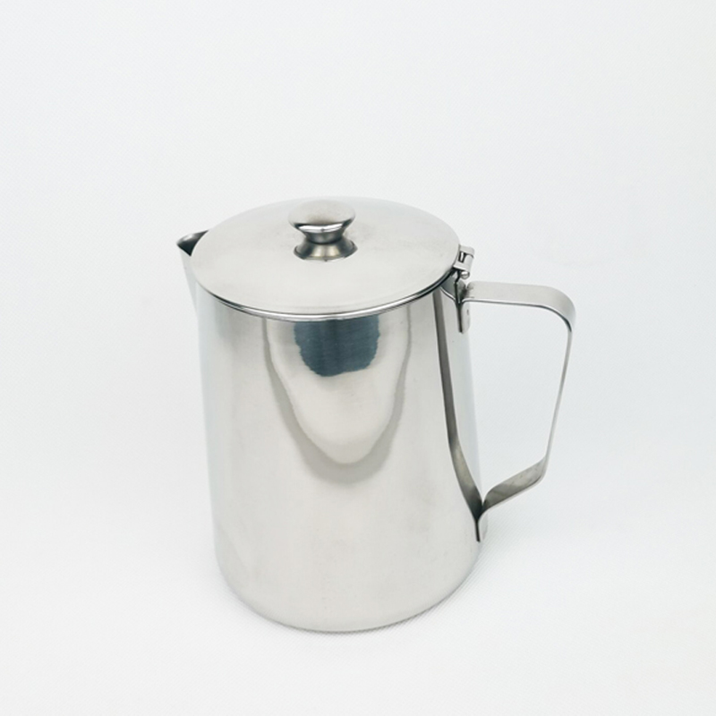 38 stainless steel milk steaming pitcher with cover