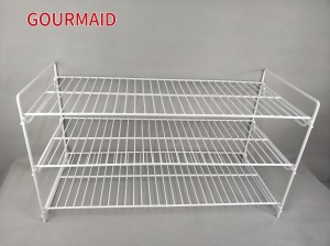 Steel White Stackable Shoe Rack