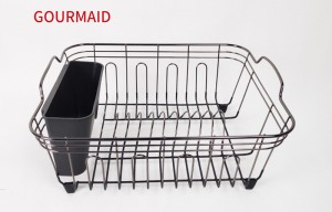 kitchen large nickel finish dish drainer