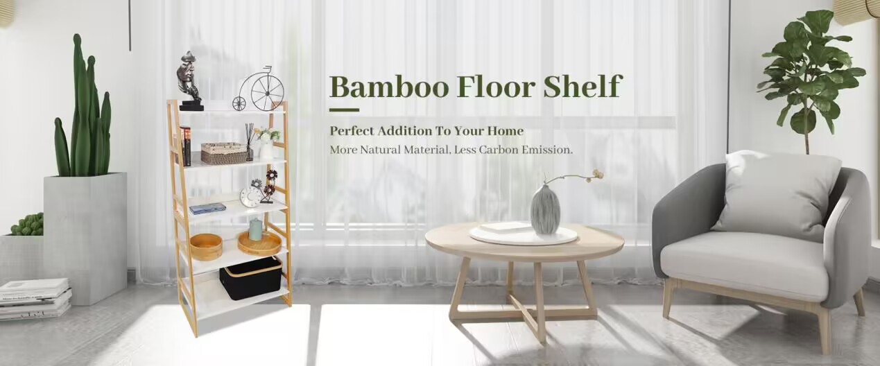 Bambusowa półka podłogowa