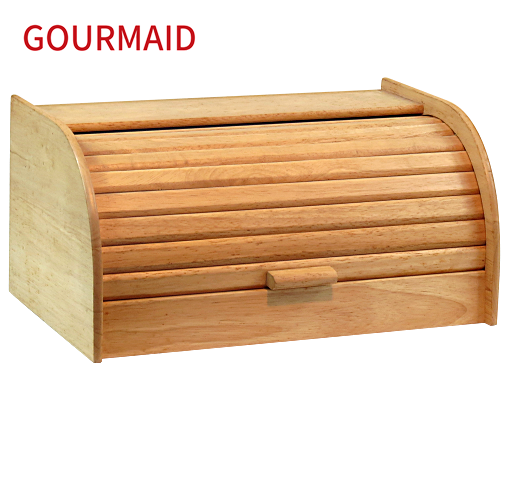 factory low price Sharpest Kitchen Knife Set – Wooden Bread Bin with Roll Top Lid  – Light Houseware