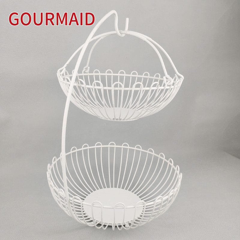 Lowest Price for Rectangle Small Wire Fruit Basket - 2 Tier Fruit Vegetable Basket – Light Houseware