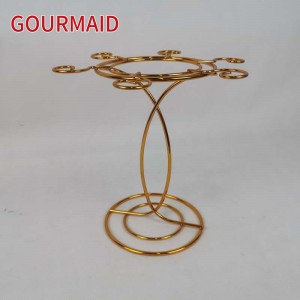 Tabletop Gold 6 Wine Glass Rack ການອົບແຫ້ງ