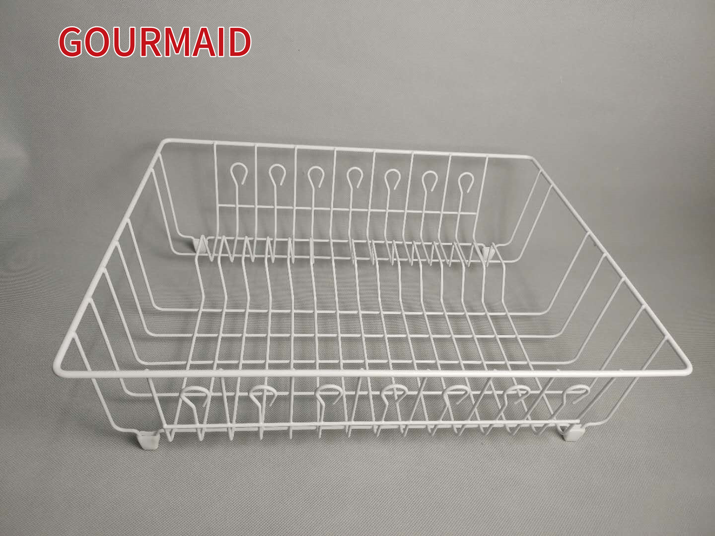 OEM China Rose Gold Rectangle Metal Wire Basket - White Steel Dish Drying Drainer – Light Houseware