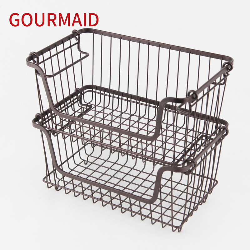 Factory wholesale Kitchenware Organizer - Stacking Tiered Metal Wire Basket – Light Houseware