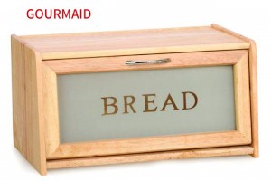 Wooden Bread Bin with window