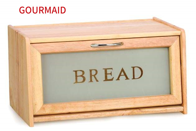 100% Original Rubber Wood Cheese Slicer - Wooden Bread Bin with window  – Light Houseware