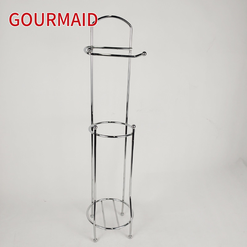 Wholesale Dealers of Stackable Storage Bins For Bathroom - Chrome Wire Toilet Roll Caddy  – Light Houseware