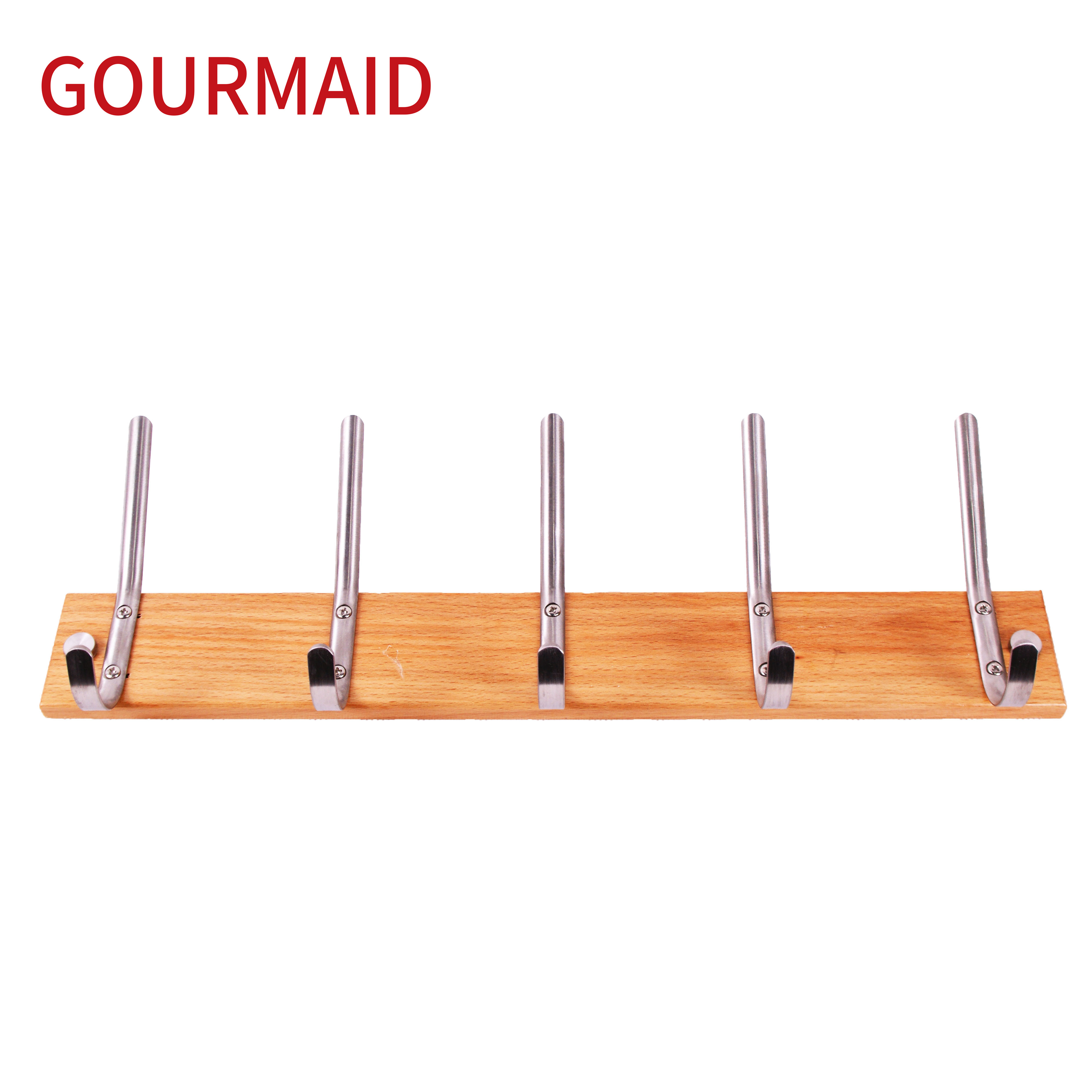 Hot Sale for Wall Hook Rack -  wood base SUS 5 hooks  – Light Houseware