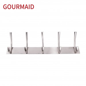 5 hooks zinc alloy coat hanger rail