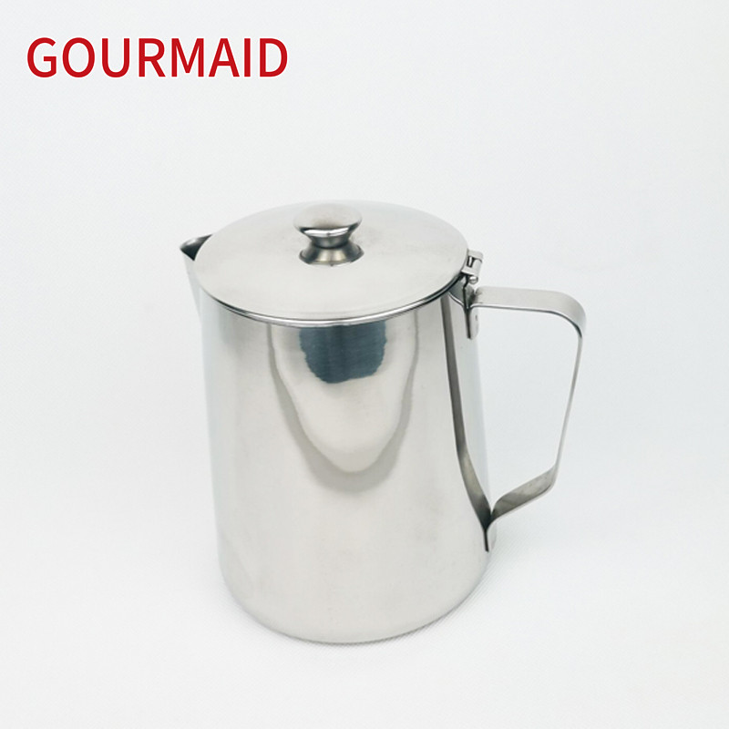 Factory Promotional Coffee Making Tools - stainless steel milk steaming pitcher with cover – Light Houseware