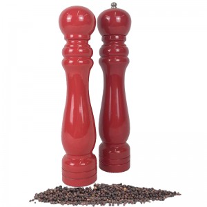 Wood Pepper Mill Set With Glossy Painting