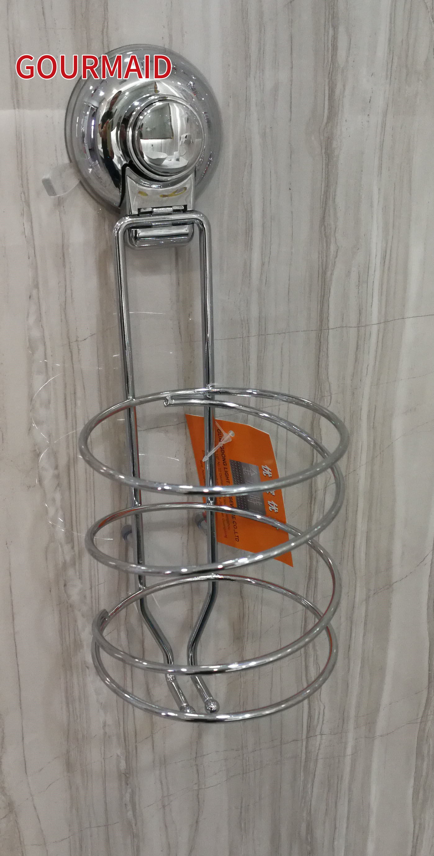 High reputation Tight Space Bathroom Organizer - Metal Hair Dryer Holder With Suction – Light Houseware