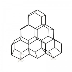 Hexagon Black Wine Rack