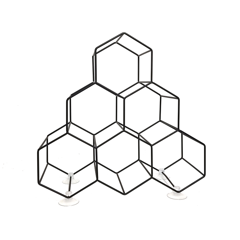 Hexagon Black Wine Rack 