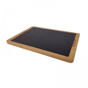 Natural Stone Bamboo Plate Food Serving Tray
