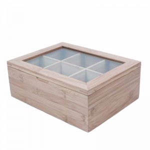 Bamboo Tea Box Storage Organizer