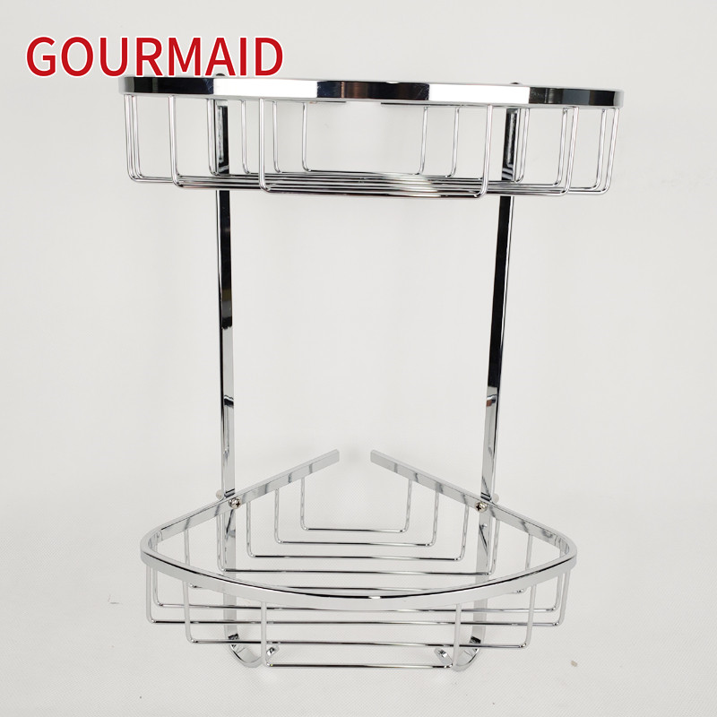 Reasonable price Expandable Wire Bathtub Caddy With Rubber Handles - Double Tier Polished Stainless Shower Caddy – Light Houseware
