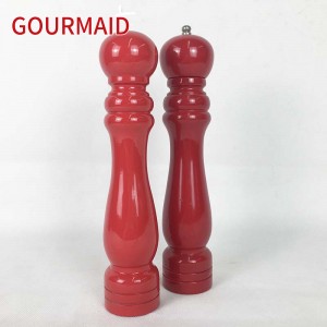wood Pepper Mill Set with glossy painting