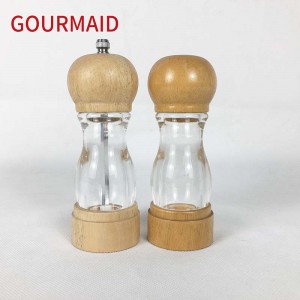 acrylic and wood pepper mills
