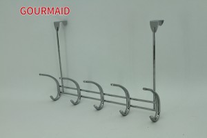 5 Hook Steel Chrome Over Door Hooks