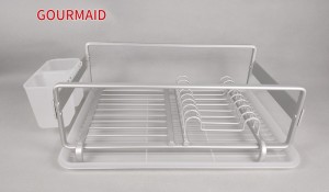 Aluminum dish Drainer With Drip Tray