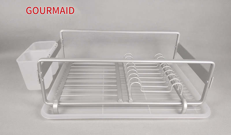 Top Quality Kitchen Sink Organizer Tray - Aluminum dish Drainer With Drip Tray – Light Houseware