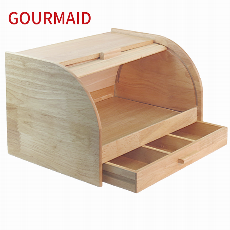 Lowest Price for Acacia Cheese Board And Cutter - Wooden Bread Bin with draw  – Light Houseware