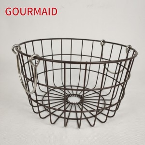 Round Nesting Baskets With Copper Handles