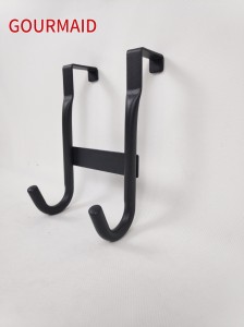 Black Curved Over Door Clothes Double Hanger