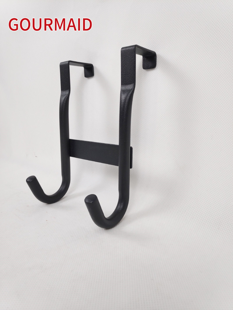 China wholesale Coat Hook - Black Curved Over Door Clothes Double Hanger – Light Houseware