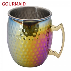 Color plated Hammered moscow mule mug