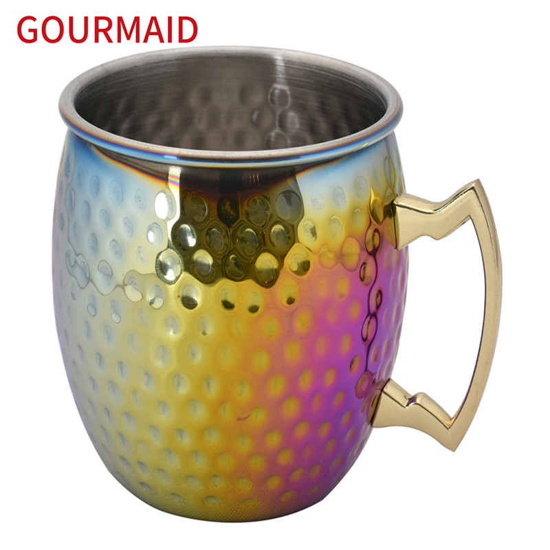 Lowest Price for Stainless Steel Large Mug Black Ice Bucket - Color plated Hammered moscow mule mug – Light Houseware