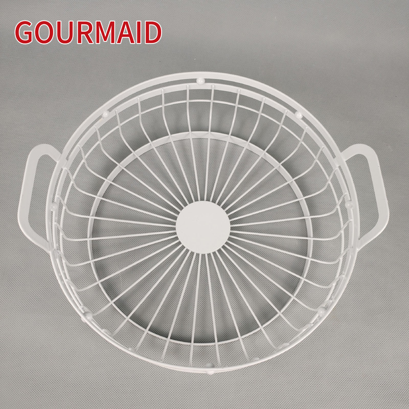 Factory wholesale Stainless Steel Milk Steaming Belly Cup - Round Metal Wire Fruit Basket With Handles – Light Houseware