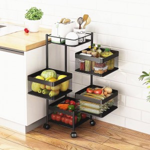 Kitchen Rotating Basket Storage Rack