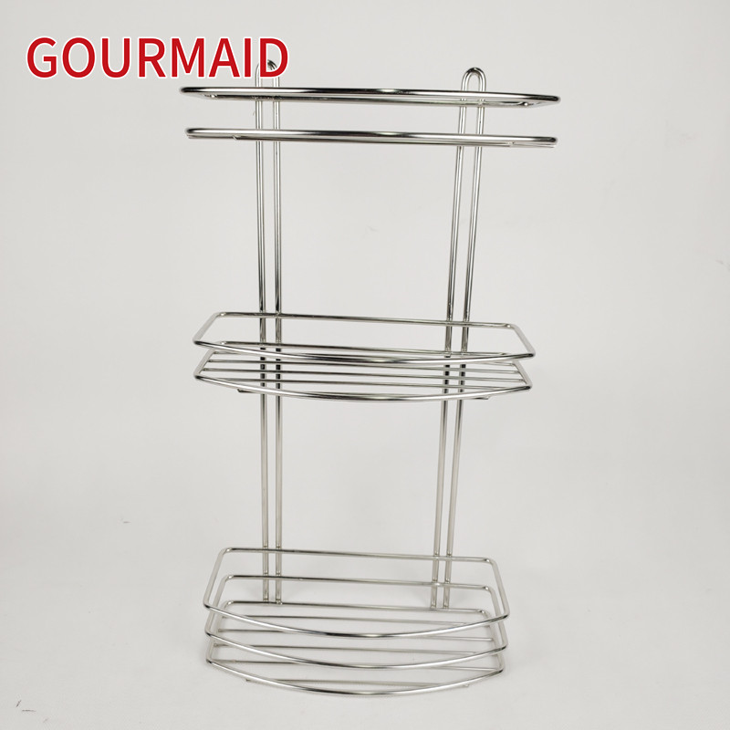Good quality 2 Tier Chrome Stainless Steel Shower Basket - Three Tier Stainless Steel Rectangle Shower Caddy – Light Houseware