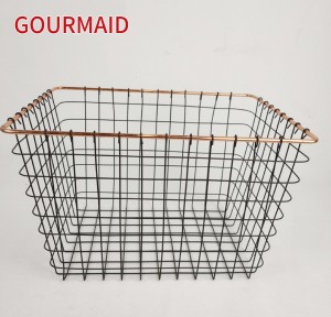 Vintage Matt Black Wire uzglabāšanas organizators