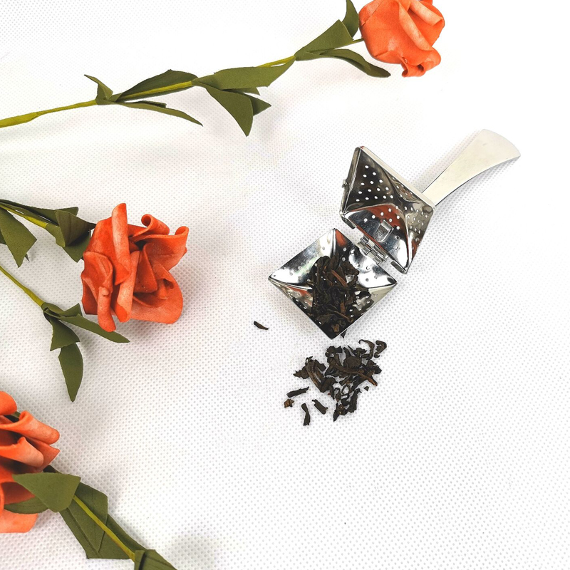 stainless steel square tea infuser with handle