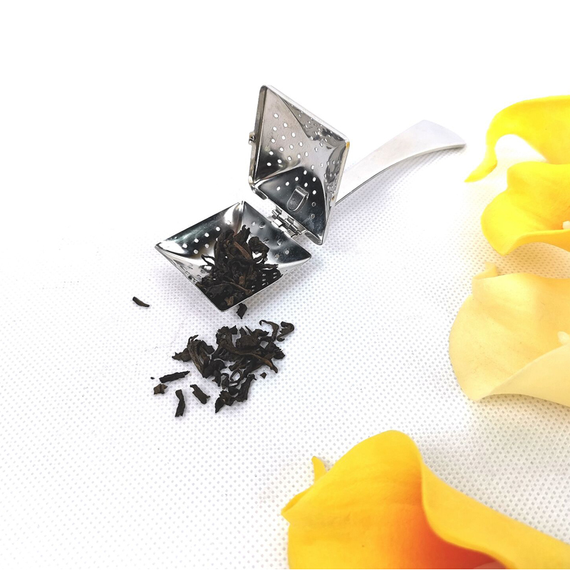 stainless steel square tea infuser with handle