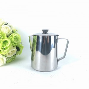 Stainless Hlau Mis Steaming Pitcher Nrog Npog